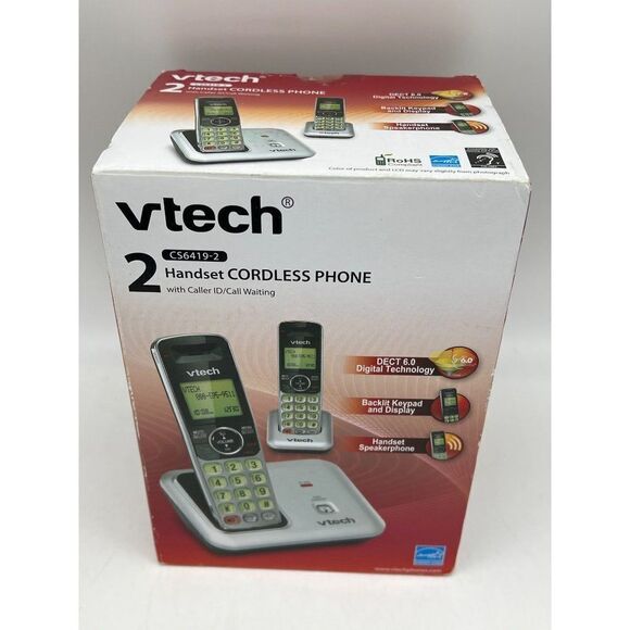 Vtech 2 Handset Cordless Phone With Caller ID/ Call Waiting - Picture 1 of 6